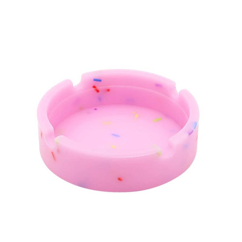 Leuchtender Silikon Aschenbecher,Rundes Design Gummi Hitzebeständig Auto Aschenbecher mit fluoreszierendem Licht Tischaschenbecher Rauch Asche Zylinder für Auto Haus Büro Wohnzimmer Desktop,Rosa von Uposao