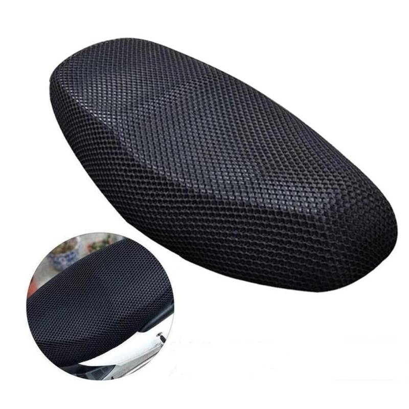 Motorrad Kissen Mesh Sitzbezug, Universal Motorrad Anti-Rutsch Wasserdicht Sitzkissen 3D Mesh Atmungsaktiv Sitzbank Protector Wärmeisolierende Motorrad Sitzbezüge Offroad Motorradkissenbezug Schwarz von Uposao