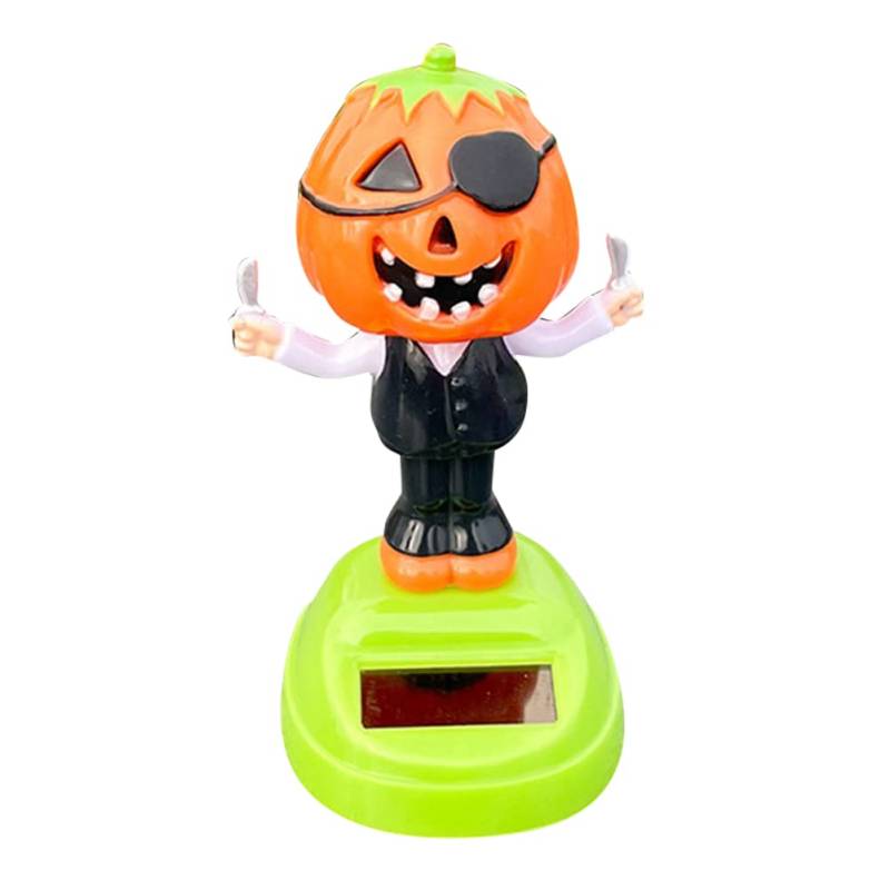 Solar Tanzen Spielzeug Figur,Solar Wackel Figur Tanzendes Dekorationsspielzeug Auto-Armaturenbrett Ornamente Puppe Auto Dekor Für Auto, Büro, Schreibtisch Kinderspielzeug Geschenke Kürbis Skelett von Uposao