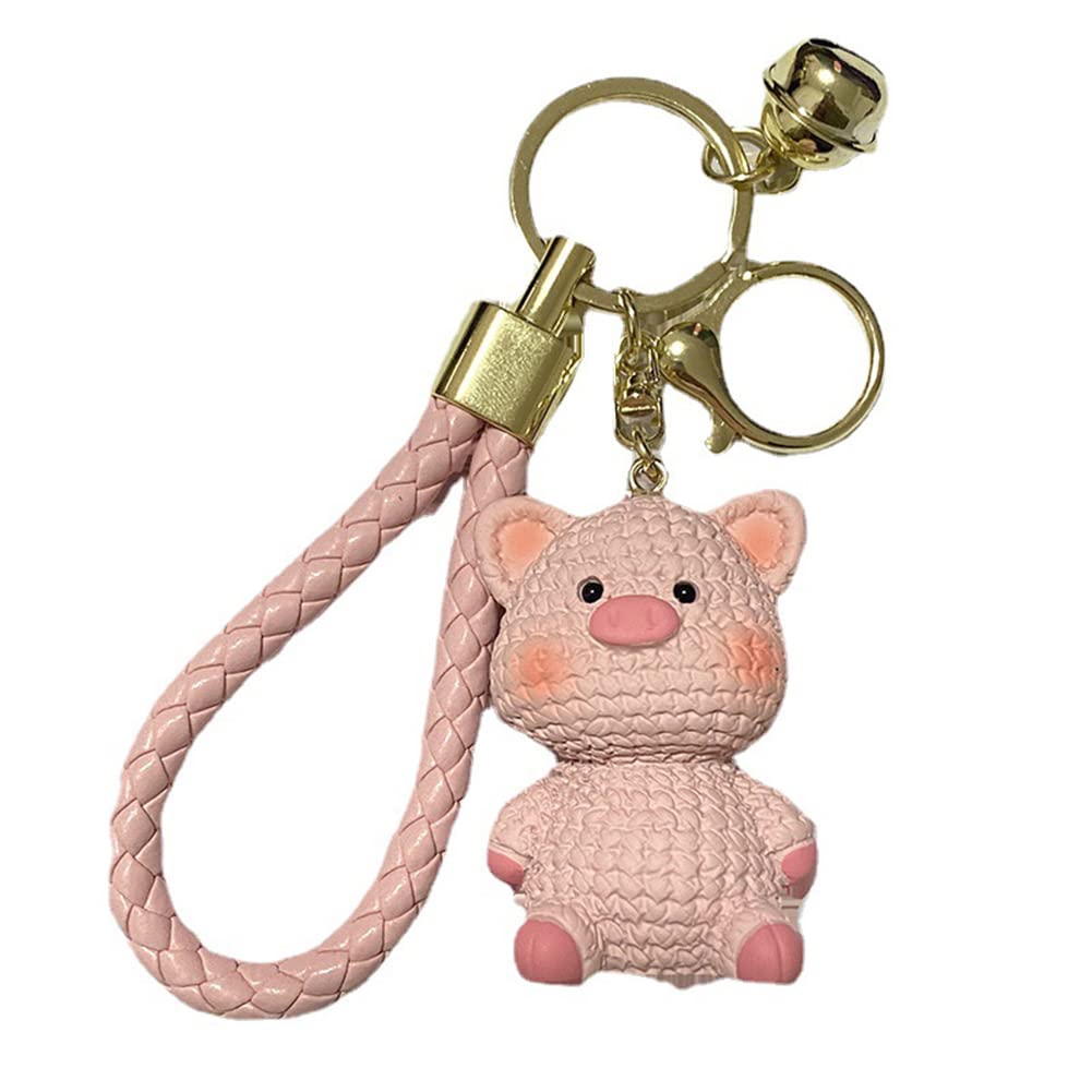 Süßer Schlüsselanhänger, Cartoon 3D Tier Anhänger Schlüsselhalter Koffer Rucksäcke Charm Schlüsselbund Keychain Anhänger Dekoration für Geschenke Auto Schlüssel Handtasche Geldbörse Dekor,Schwein von Uposao