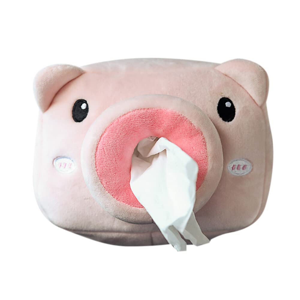 Uposao Taschentuchbox Auto, Süße Cartoon Schwein Plüsch Auto Taschentuchhalter Hängender Serviettenhalter Taschentuchspender Auto Tissue Box Papierhandtuchhalter für Autositz, Zuhause,Badezimmer von Uposao