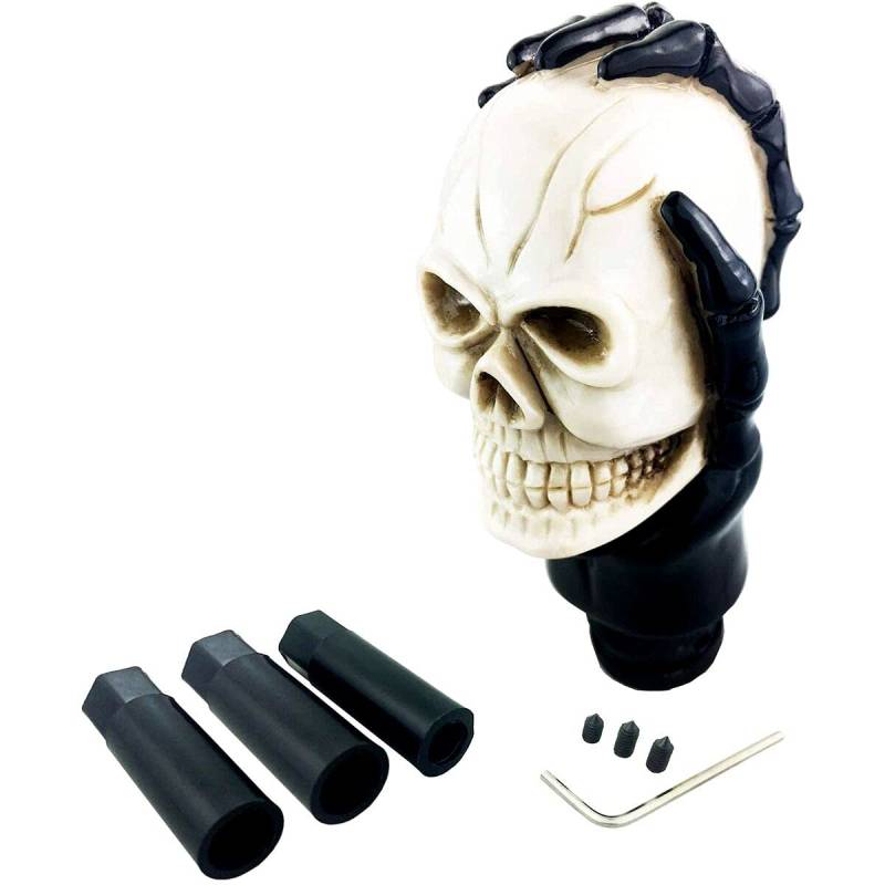 Universal Manuell Auto Schaltknauf Skeleton Skull Schädel Schaltknüppel Totenkopf Auto Schaltknauf Schaltkopf Gear Shifter Knob Schalthebelknauf für Die meisten Fahrzeuge mit Schaltgetriebe von Uposao