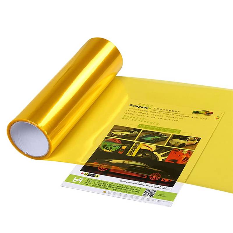 Uposao Auto Tönungsfolie für Scheinwerfer,Auto Selbstklebende Folie Aufkleber Scheinwerfer Rückleuchten Blinker Nebelscheinwerfer Film Autoaufkleber Vinyl-Rauchfolie 100x30cm,Gold von Uposao