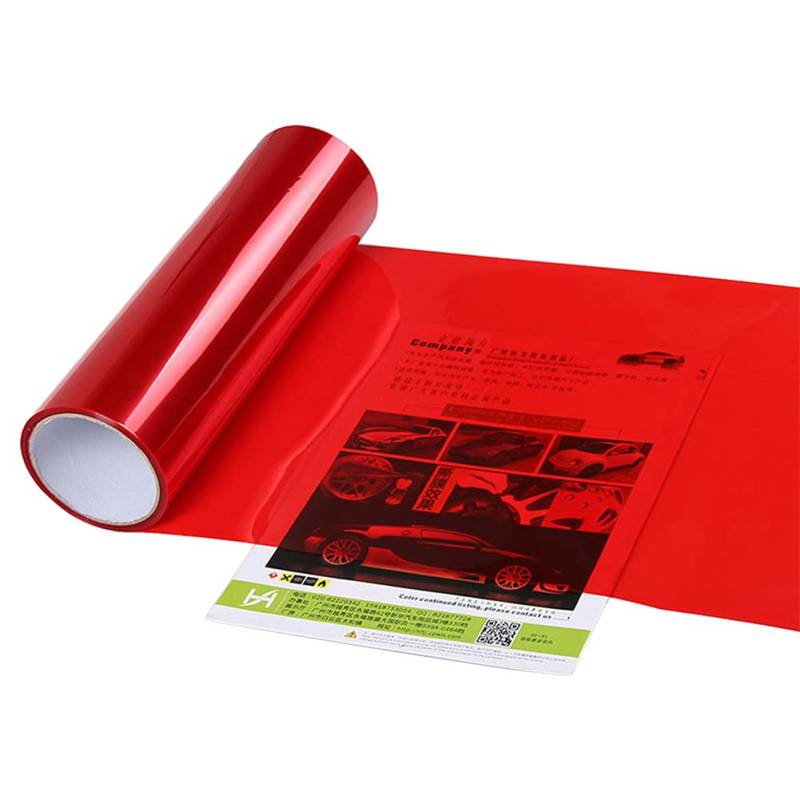 Uposao Auto Tönungsfolie für Scheinwerfer,Auto Selbstklebende Folie Aufkleber Scheinwerfer Rückleuchten Blinker Nebelscheinwerfer Film Autoaufkleber Vinyl-Rauchfolie 100x30cm,Rot von Uposao