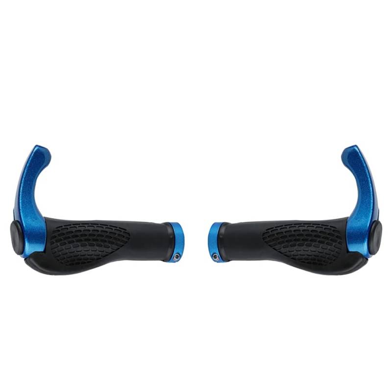 Uposao Fahrradgriffe Ergonomisch, 1 Paar Horn Lenkergriffe rutschfest Weich Gummi Lenker Griff Komfortable Stoßfest Handgriffe für Mountainbike, Downhill, Trekkingrad, E-Bike, Crossbike,Blau von Uposao