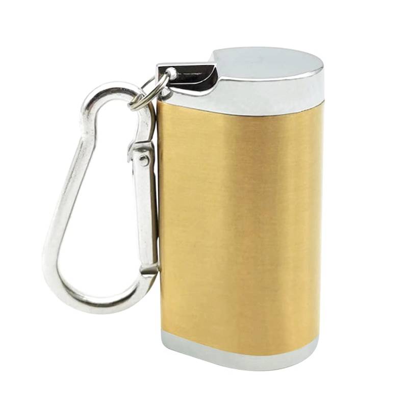 Zigaretten Taschenascher,Edelstahl Mini Aschenbecher für unterwegs Wasserdicht & Geruchsdicht Taschenaschenbecher für Draußen mit Deckel Reise-Aschenbecher für Unterwegs mit Schlüsselanhänger,Gold von Uposao