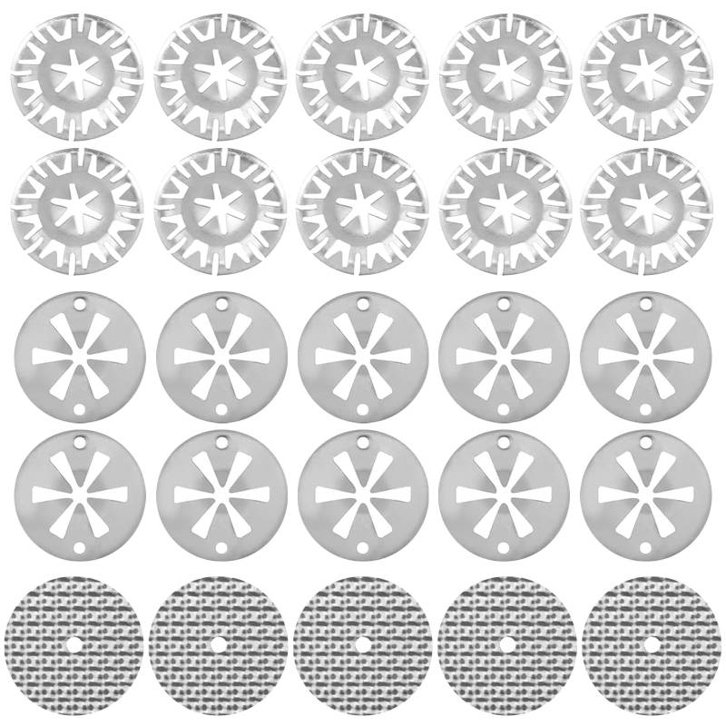 UptVin 25 Stück Hitzeschutzblech Reparatursatz, Hitzeschutzplatte Reparatursatz für Auto 30mm Klemmscheiben Hitzeschutzblech, 52mm Reparaturbleche für die Meisten Autos von UptVin