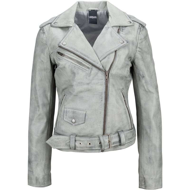 Urban Leather Damen Jacke Biker Perfecto Ladies, Light Grey, Große : 4XL, UR-281 von Urban Leather