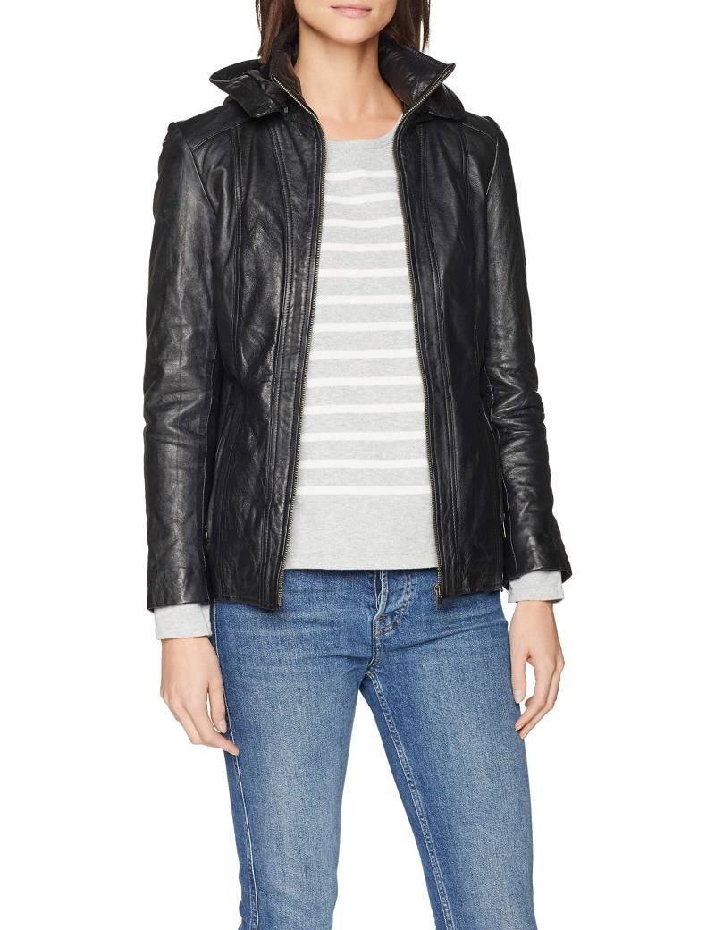 Urban Leather Damen Lederjacke mit Kapuze Sk1, Schwarz (Black), S von Urban Leather