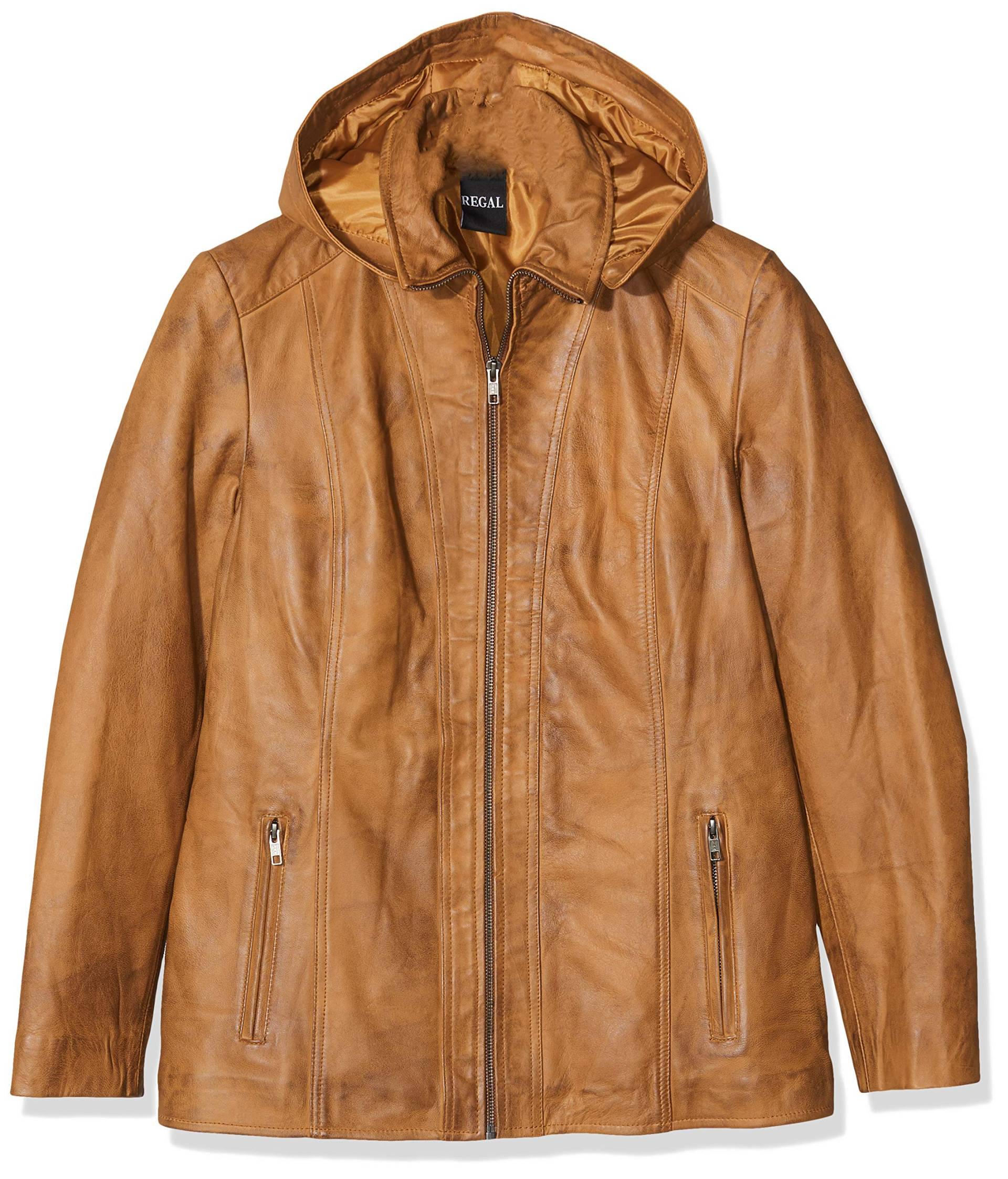 Urban Leather Damen Lederjacke mit Kapuze Sk1, Braun (Tan), 3XL von Urban Leather