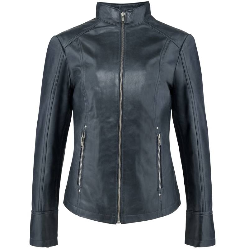 URBAN 5884 Damen RT01 Lederjacke, Biker Style Lammfelljacke, eng Anliegend und Weich anzufassen von URBAN 5884