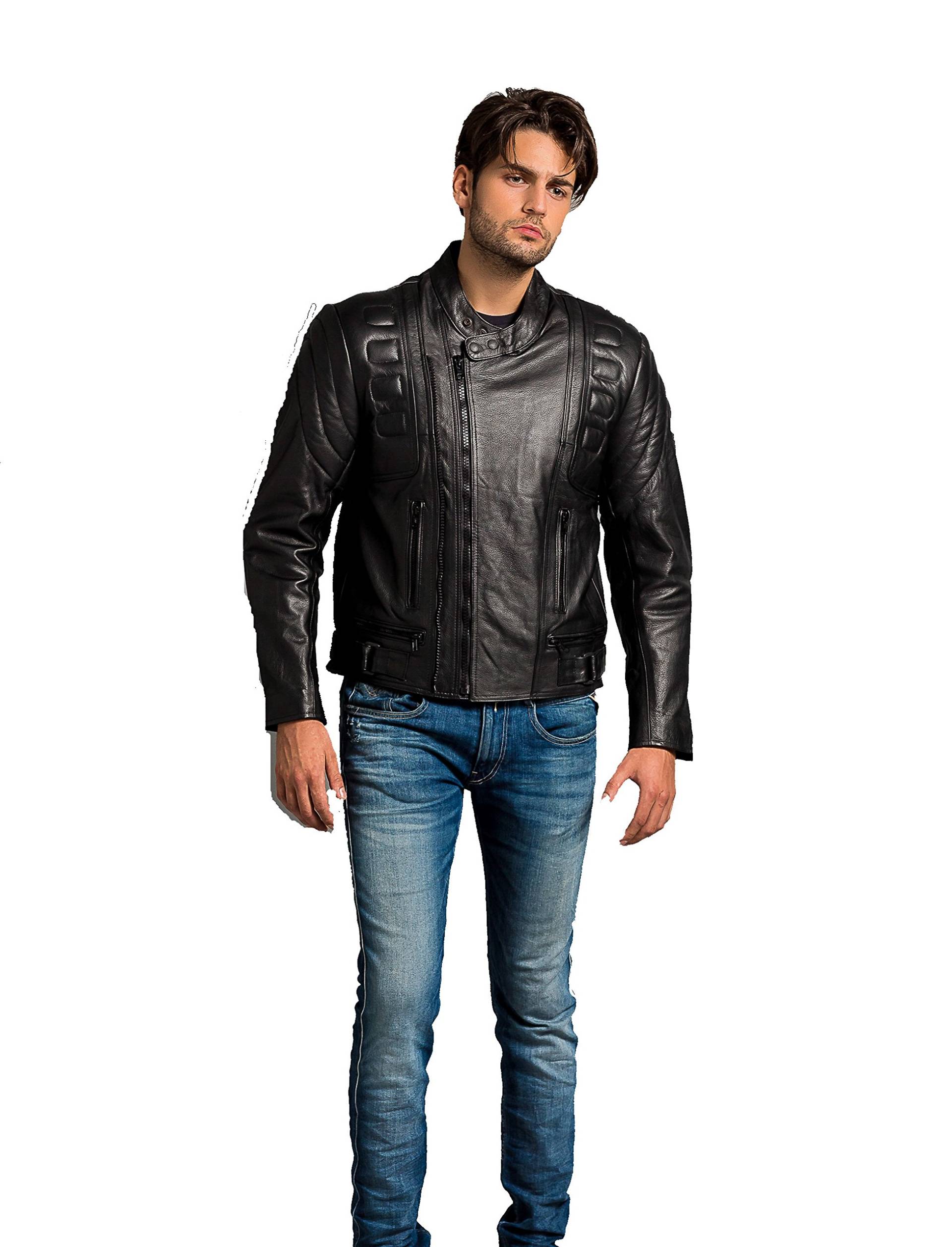 Urban Leather UR-57 Original Herren Motorrad Jacke Blemo, Schwarz, Große : M von Urban Leather