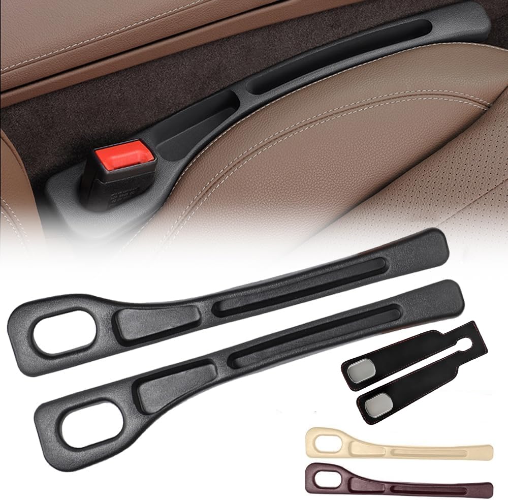 Autositz LüCkenfüLler, auto aufbewahrungsbox für autositze, car seat gap filler aufbewahrungsbox für autositzlücken FüR Die Meisten Modelle Von Autos (2PCS Schwarz) von Usper