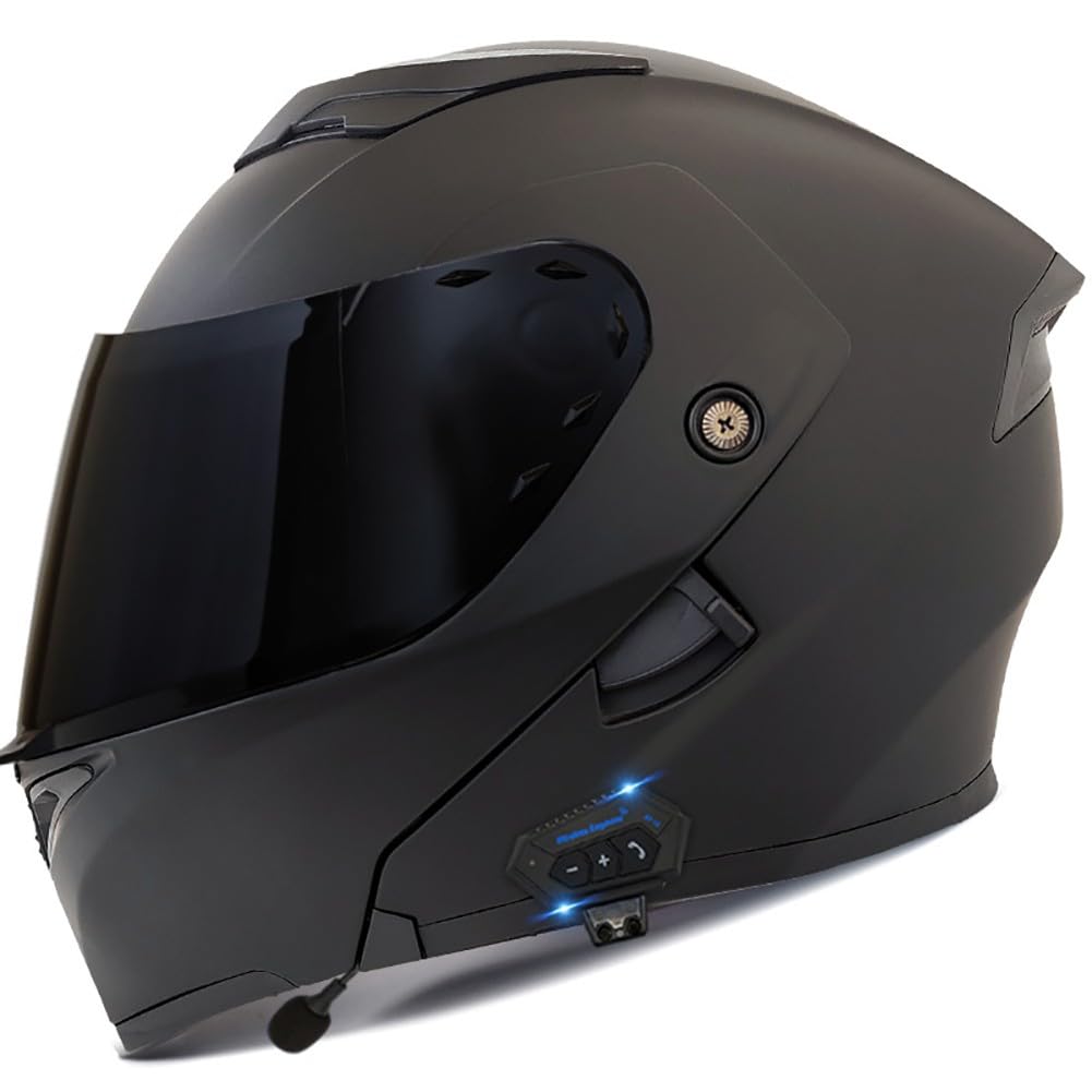 Bluetooth Motorradhelm Motorrad Klapphelm mit Doppelvisier Integralhelm Integrierter Moped Modulare Helm DOT/ECE-Zertifiziert Sturzhelm Rollerhelm für Erwachsene Herren und Damen von Uueybsg