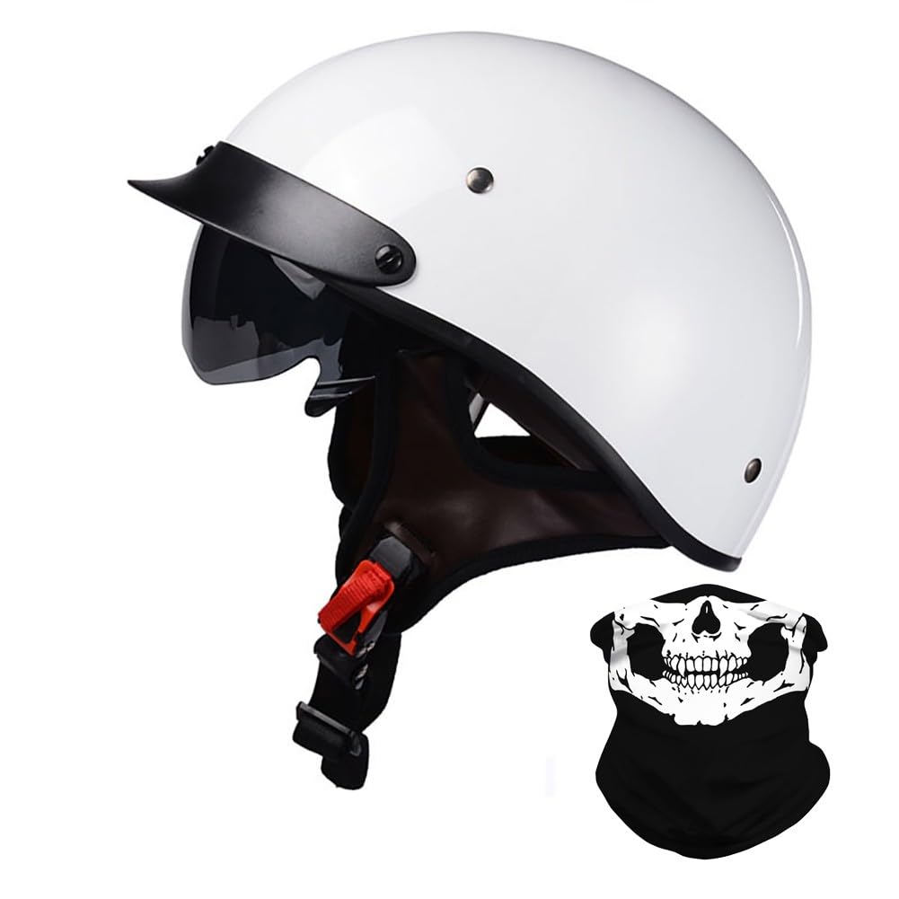 Halbhelm für Motorrad Retro-Motorradhelm Jethelm DOT/ECE-Zugelassener Moped-Scooter-Helm Stylischer Helm mit Brille Fahrrad-Halbschalenhelm für Erwachsene Männer und Frauen von Uueybsg