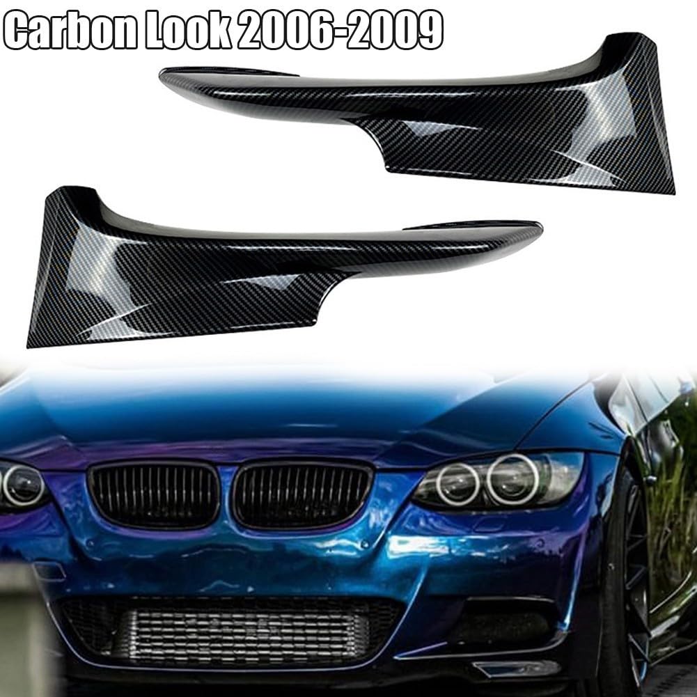 Uwithdanceme Auto Frontstoßstange Lippe Splitter Nebelscheinwerfer Zierleiste für BMW 3er Coupe E92 E93 M-Tech 06-13 Front-Seitenlüftungsspoiler Dekoration Nebelscheinwerfer Verkleidung (Carbon-Optik von Uwithdanceme