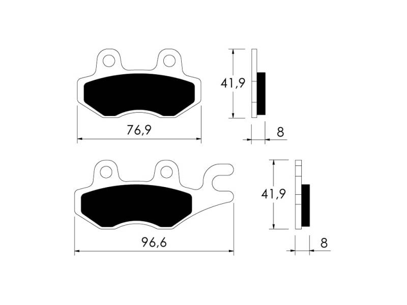 V PARTS 8430525107908 Belag Bremse Vorne für Aeon, Arctic Cat, Kymco, MBK, MuZ, Yamaha von Global Parts