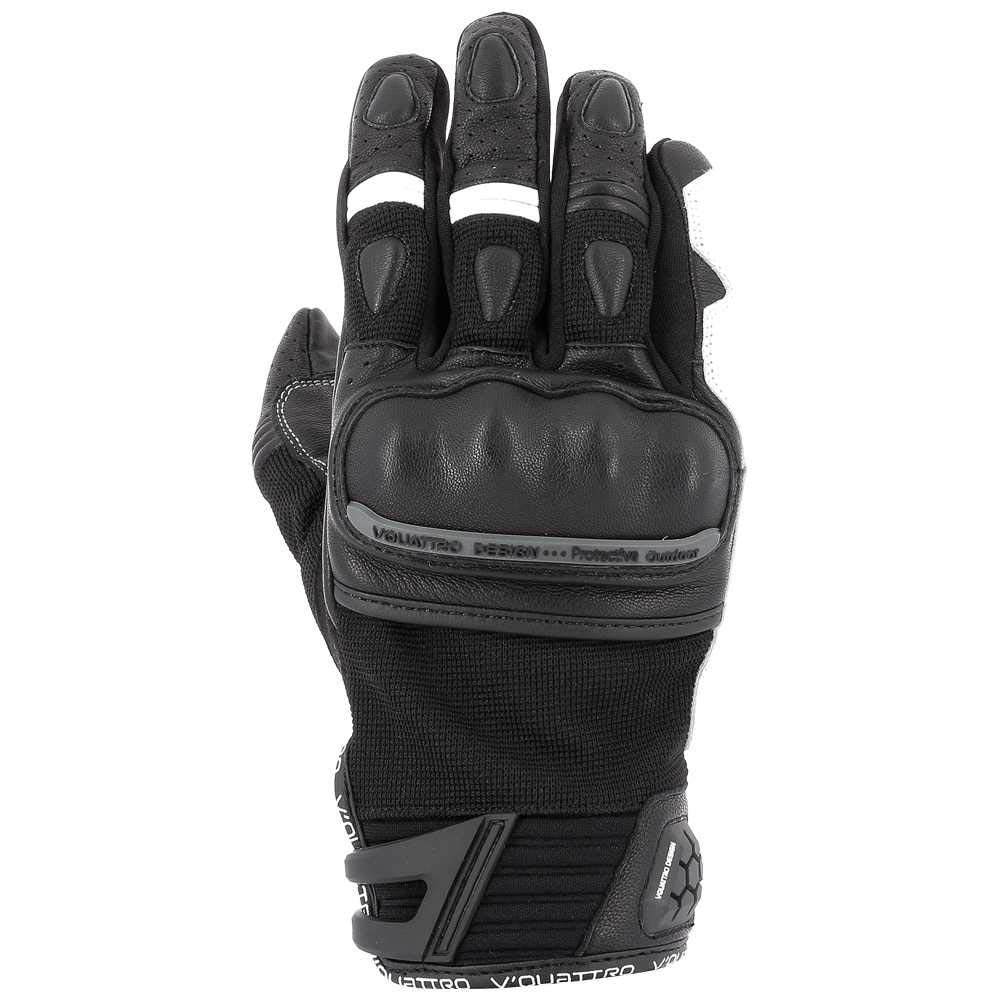 V Quattro Design Road Star Herren Handschuhe, Schwarz/Weiß, Größe 2XL von V Quattro Design