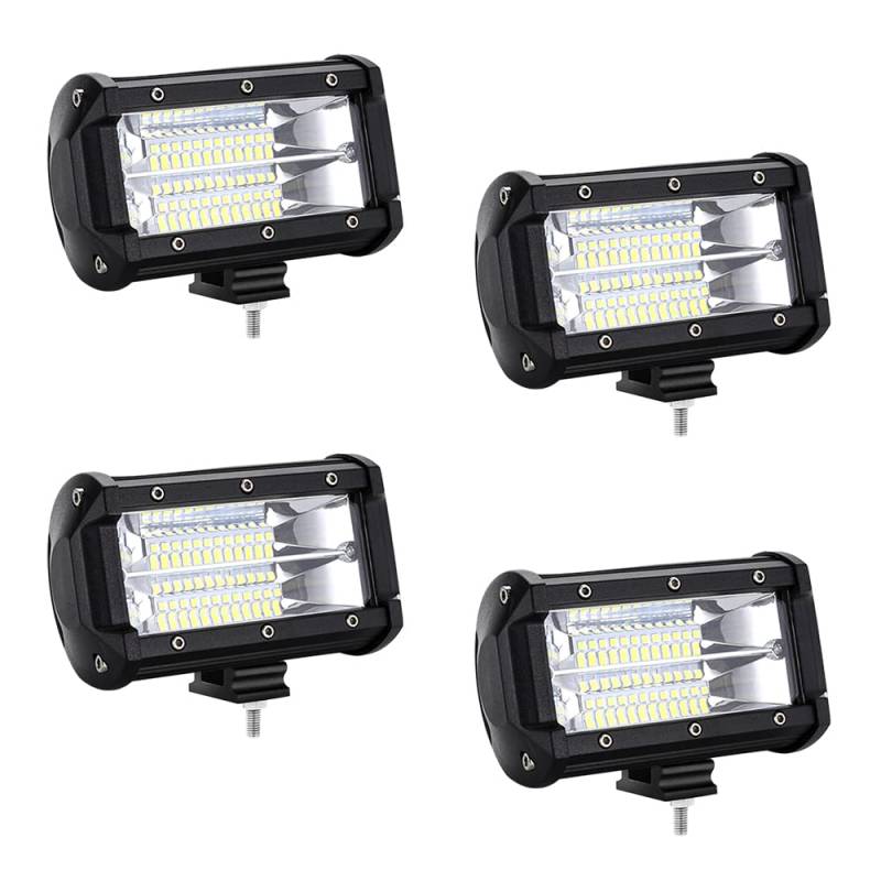 VA-Cerulean Arbeitsscheinwerfer,4x72W Arbeitslicht Wasserdicht IP67,10-30V Arbeitslampe,Auto Zusatzscheinwerfer,LED Flutlicht Spotlight für SUV ATV LKW Boot von VA-Cerulean