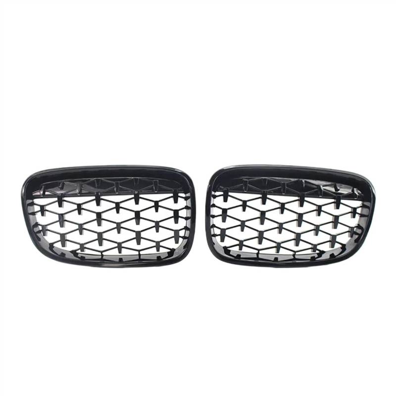 VAAKLM Auto Front Kühlergrill Kompatibel Mit 1er F20 M140i 118d F21 2012 2013 2014 Front Diamonds Style Grille Zubehör Front Kühlergrills Ersetzen(Diamond-Chrome Black) von VAAKLM