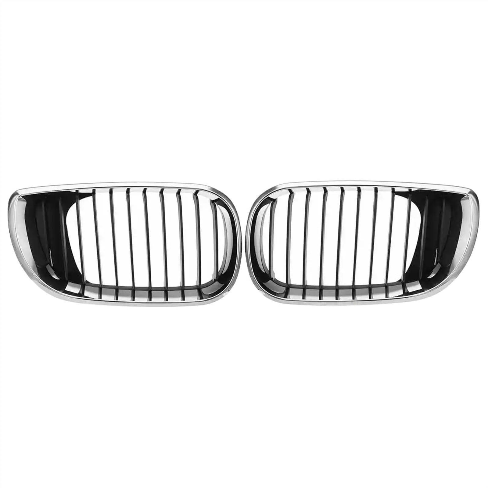 VAAKLM Auto Front Kühlergrill Kompatibel Mit 3er E46 4-Türer 320i 325i 325Xi 330i Facelift 2002 2003 2004 2005 Frontstoßstangen-Nierengrill Fronthaubengrill(Chrome W Black) von VAAKLM