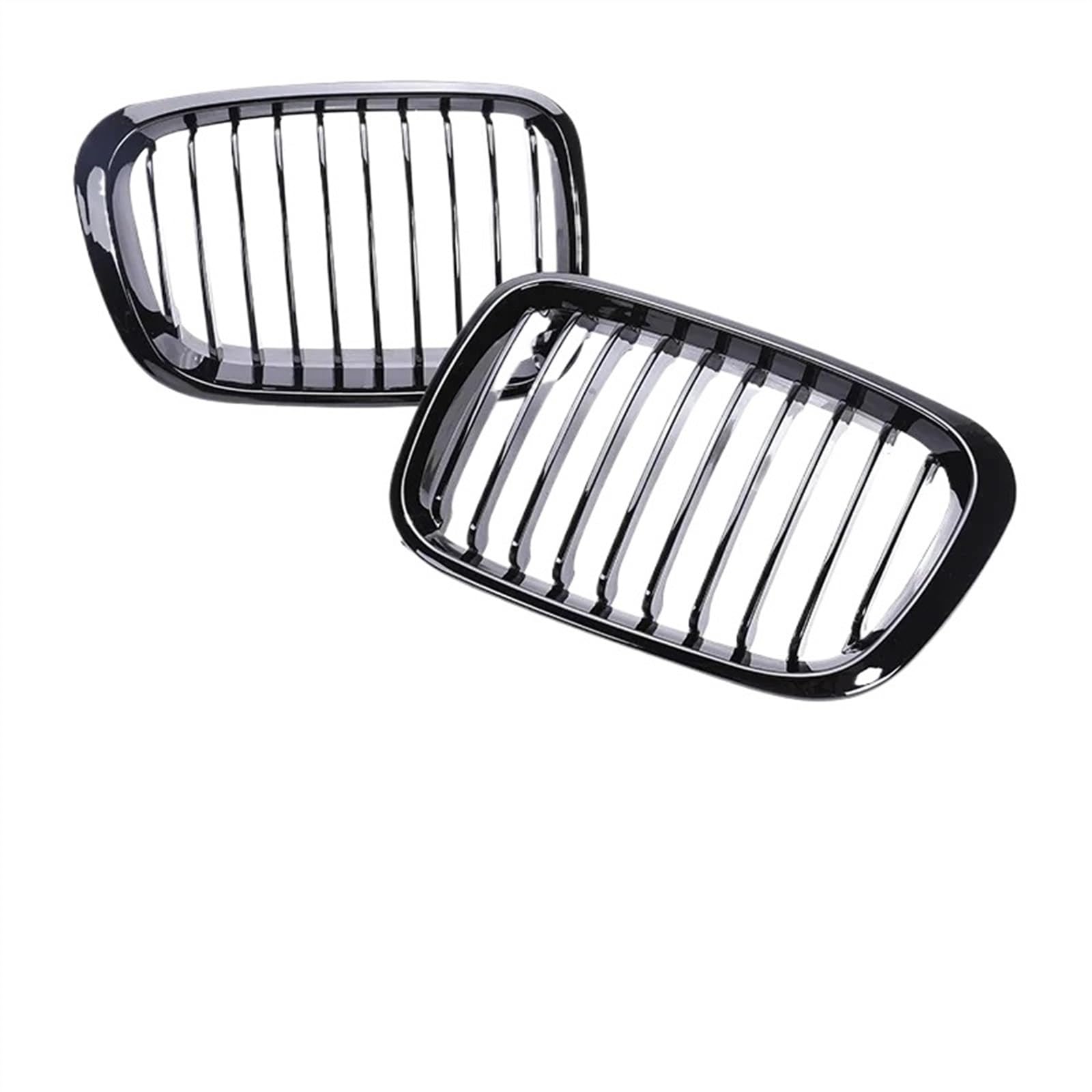 VAAKLM Auto Front Kühlergrill Kompatibel Mit 3er E46 Für Coupé Limousine Touring 1998 1999 2000 2001 Für Cabrio 2000 2001 Auto Frontstoßstangengrill Einzel-Doppellamelle(4 Single Gloss Black) von VAAKLM