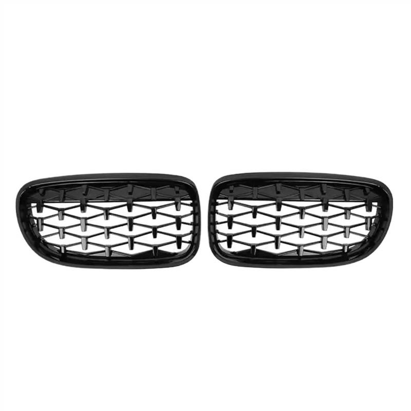 VAAKLM Auto Front Kühlergrill Kompatibel Mit 3er E90 E91 2009 2010 2011 2012 Autofrontgrill Im Diamant-Stil Frontstoßstangenkühler Nierengrill Ersatz(Diamond-Glossy Black) von VAAKLM