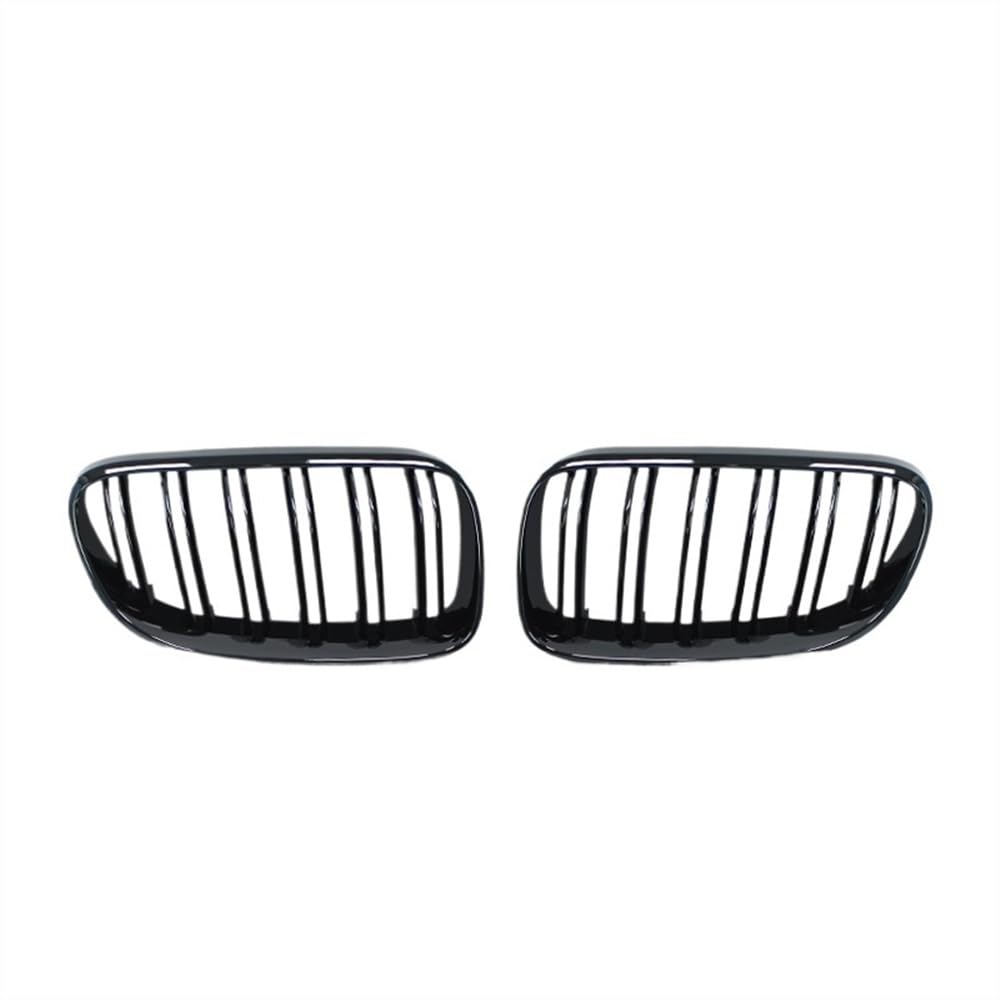 VAAKLM Auto Front Kühlergrill Kompatibel Mit 3er E92 E93 M3 LCI 2010 2011 2012 2013 Autofront-Doppellamellen-Nierengrill Frontgrill-Zierstreifenabdeckung(Double Line Black) von VAAKLM