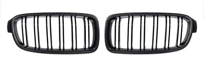 VAAKLM Auto Front Kühlergrill Kompatibel Mit 3er F30 F31 F35 2012 2013 2014 2015 2016 2017 2018 2019 320i 325i Frontstoßstange Nierengrill Kühlergrillabdeckung(Carbon Look) von VAAKLM