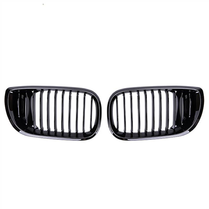 VAAKLM Auto Front Kühlergrill Kompatibel Mit 3er-Serie E46 320i 325Xi 330Xi 2002 2003 2004 2005. Glänzend Schwarze Motorhaube Racing Vorne Nieren-Einzellamellengrills OEM: 846193 von VAAKLM