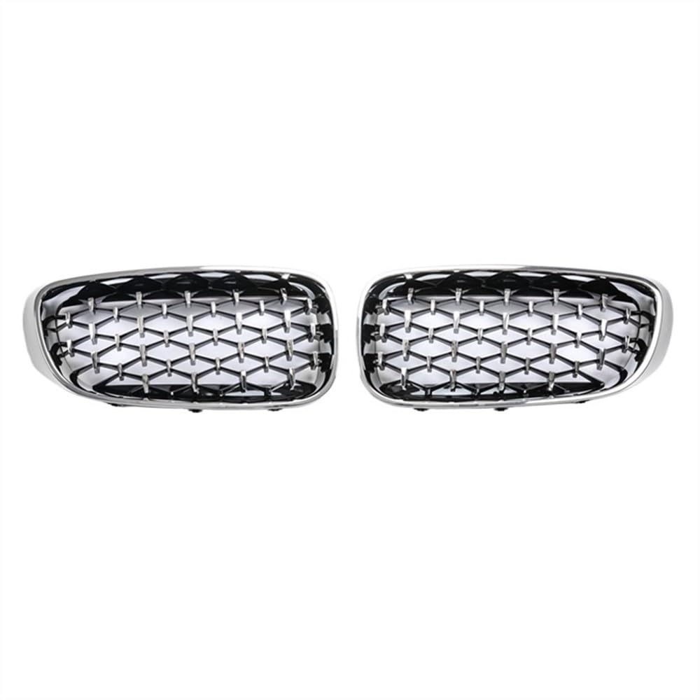 VAAKLM Auto Front Kühlergrill Kompatibel Mit 3er-Serie Für GT F34 2012 2013 2014 2015 2016 2017 2018 2019 Auto Vorne Mittig Im Diamant-Stil Haubenstoßstangengitter Zubehör(Full Silver) von VAAKLM