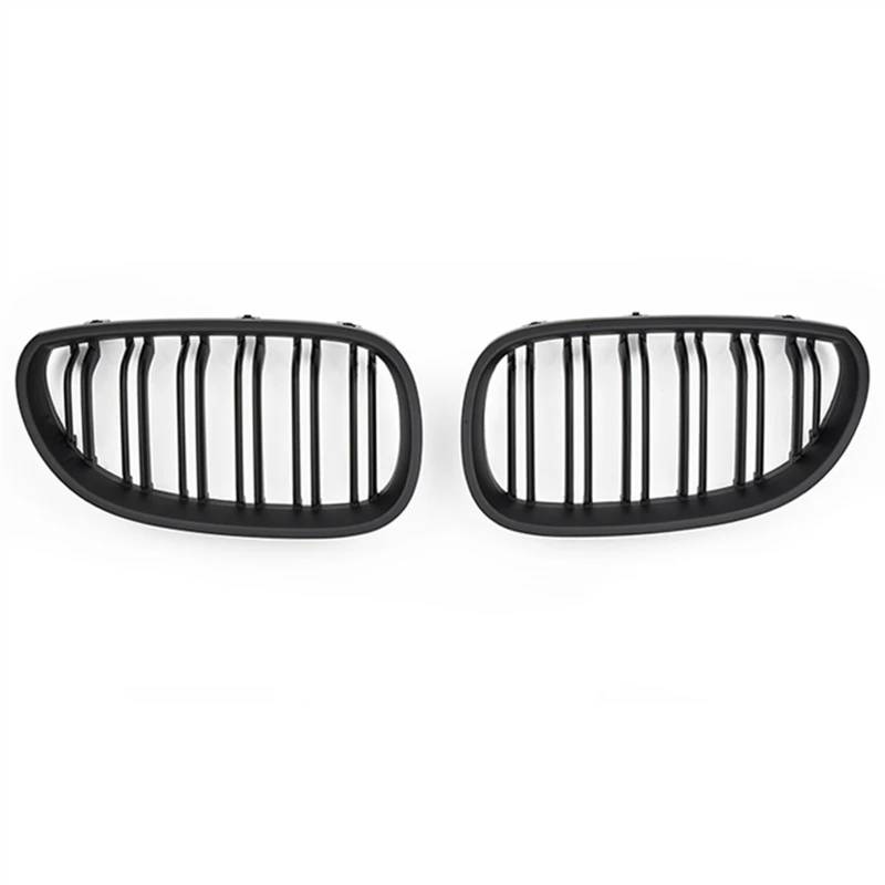 VAAKLM Auto Front Kühlergrill Kompatibel Mit 5 Series E60 E61 Für M5 520i 545i 550i 535i 2003 2004 2005 2006 2007 2008 2009 2010 Front Mesh Double Line Grilles(Matte Black) von VAAKLM