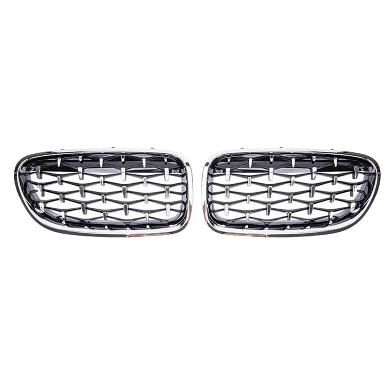 VAAKLM Auto Front Kühlergrill Kompatibel Mit 5 Series F10 F11 F18 520 523 525 530i Für M5 2010 2011 2012 2013 2014 2015 2016 2017 Front Nierenstoßstange Grill Diamant(All Silver) von VAAKLM