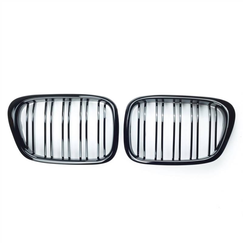 VAAKLM Auto Front Kühlergrill Kompatibel Mit 5er E39 525 528 1999 2000 2001 2002 2003, Glänzend Schwarzer Kühlergrill, Auto-Fronthaubengrill, Nierengitter, Renngrill von VAAKLM