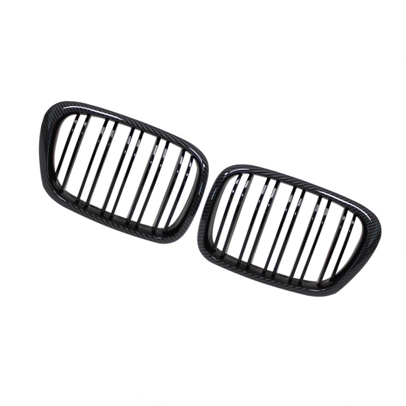 VAAKLM Auto Front Kühlergrill Kompatibel Mit 5er E39 525 528 530 535 Für M5 1997 1998 1999 2000 2001 2002 2003 Front Center Schwarz Wide Kidney Hood Grille(Carbon Look) von VAAKLM