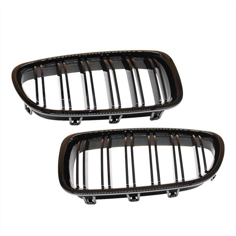 VAAKLM Auto Front Kühlergrill Kompatibel Mit 5er F10 F11 F18 520d 530d 540i 2010 2011 2012 2013 2014 2015 2016 Doppellamellen-Niere Oben In Der Mitte des Autos von VAAKLM