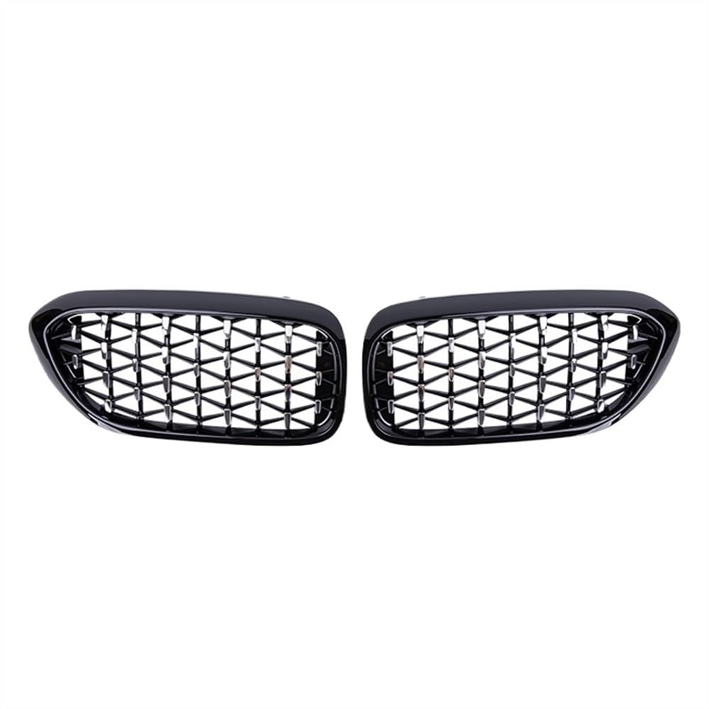 VAAKLM Auto Front Kühlergrill Kompatibel Mit 5er G30 G31 G38 525i 528i 530i 540i 2017 2018 2019 2020 Auto Mitte Oben Doppelniere Kühlergrill Frontstoßstangengrill(Silver and Black) von VAAKLM