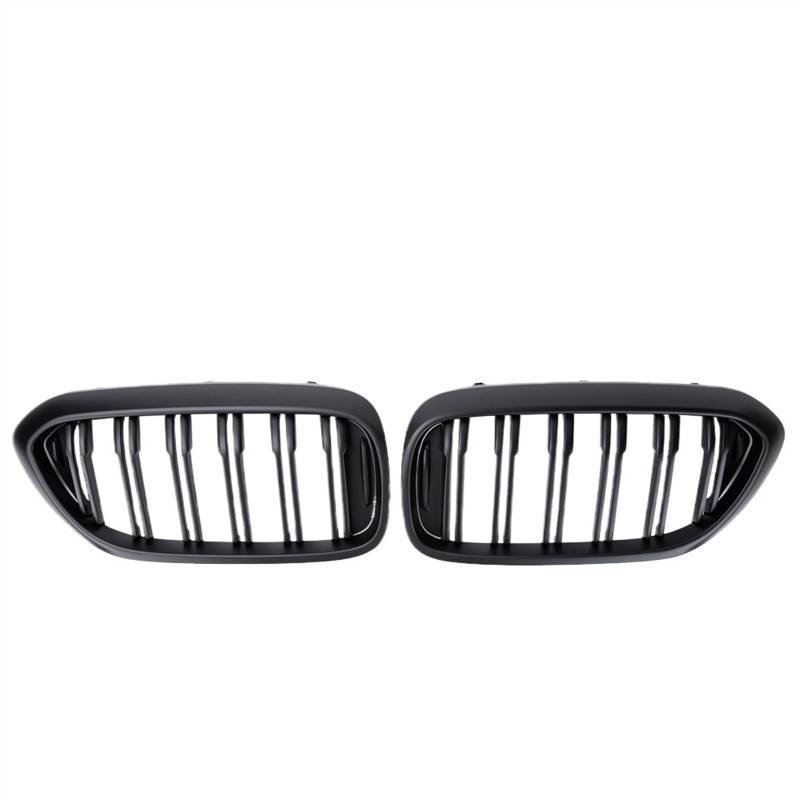 VAAKLM Auto Front Kühlergrill Kompatibel Mit 5er G30 G38 525I 530I 540I 550I 2017 2018 2019 2020 Doppellamellen Glanzschwarz Frontnierengrill Zubehör(Matte Black) von VAAKLM