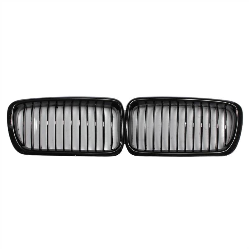 VAAKLM Auto Front Kühlergrill Kompatibel Mit 7er E38 740i 740iL 750iL 1996 1997 1998 1999 2000 2001 Fronthaube Nierengitter Stoßstange Einzellamellengitter(Glossy Black) von VAAKLM