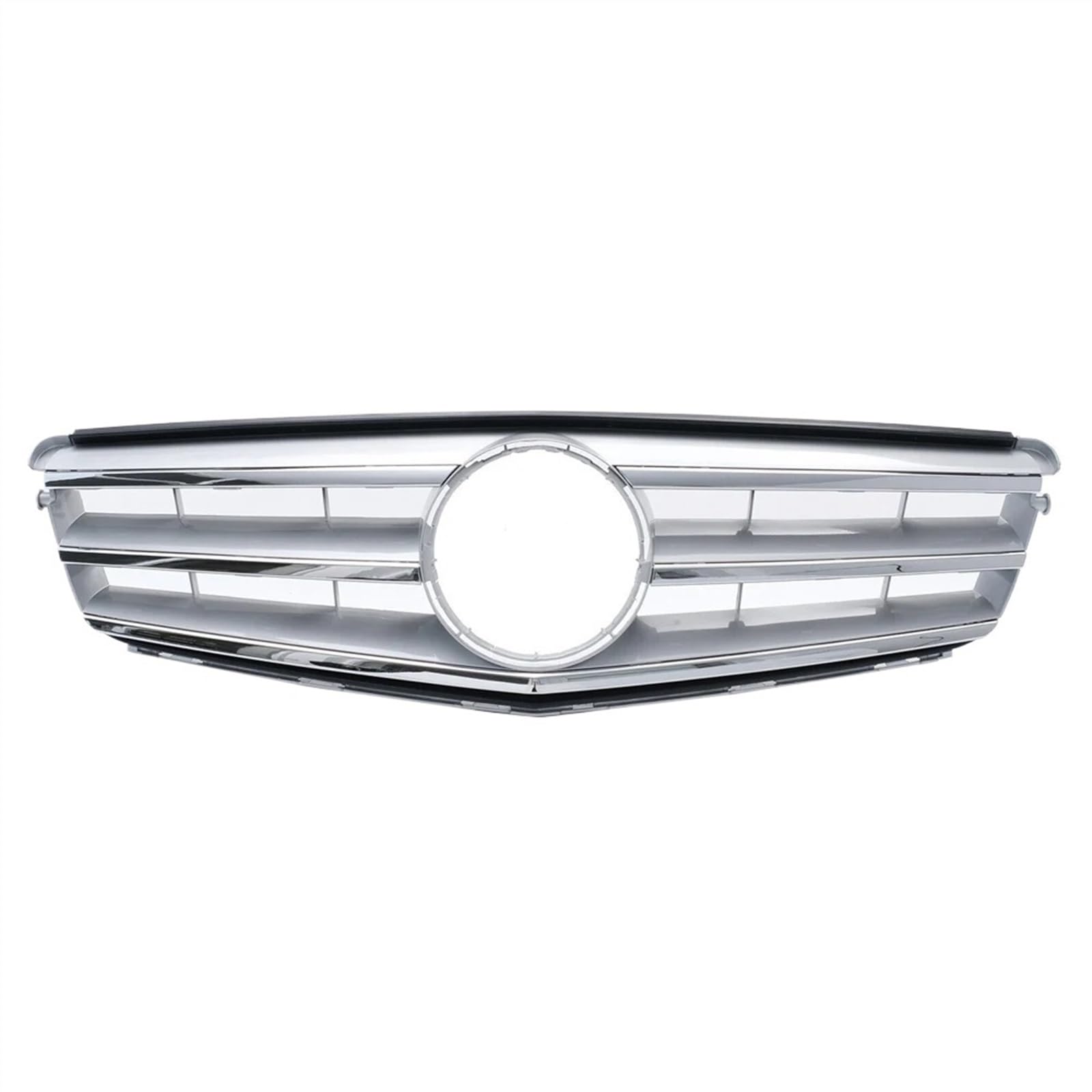 VAAKLM Auto Front Kühlergrill Kompatibel Mit Benz Für C-Klasse W204 C180 C200 C230 C260 C280 C300 C350 2008 2009 2010 2011 2012 2013 2014 Für Sport Style Frontstoßstangengrill(Sport-Chrome Silver) von VAAKLM