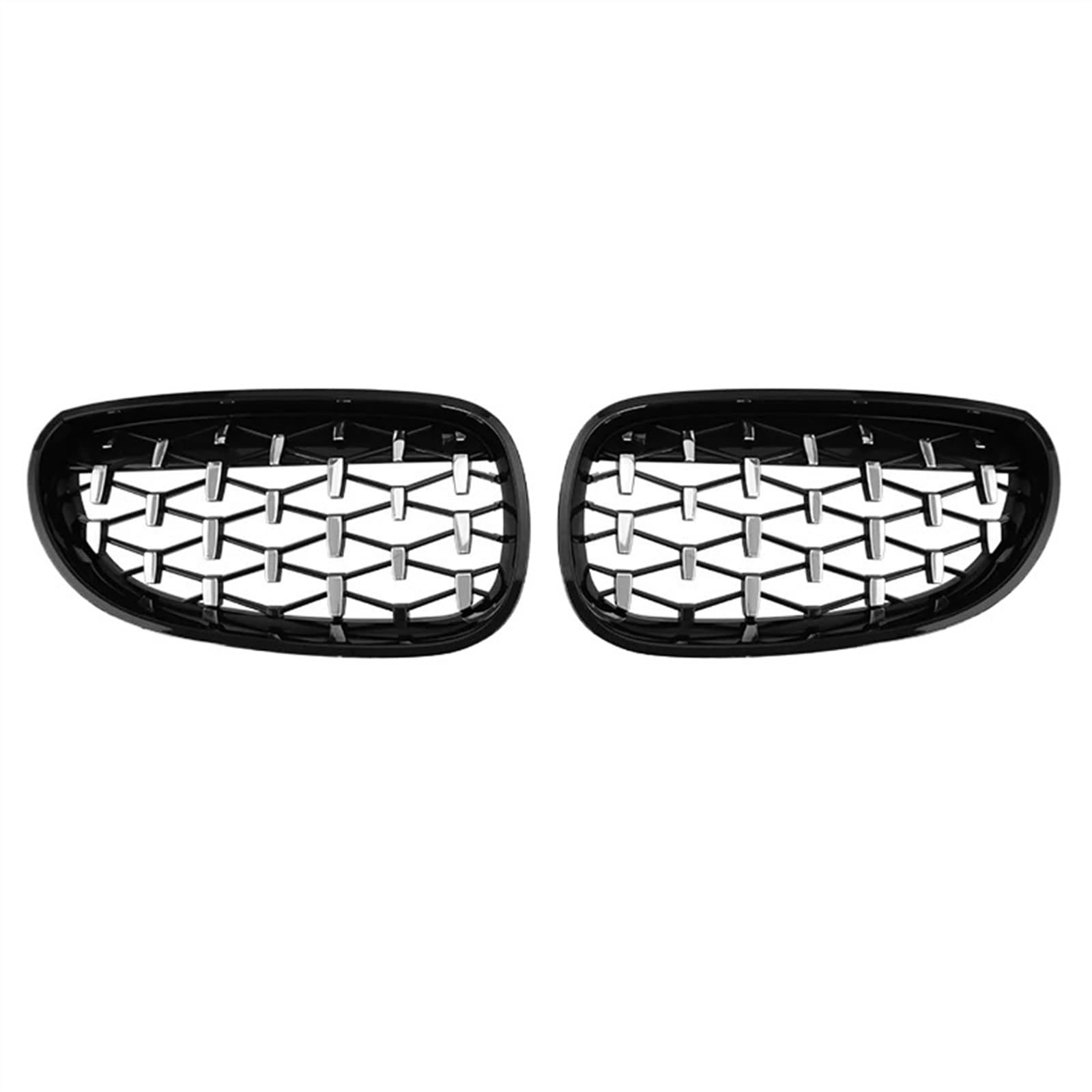 VAAKLM Auto Front Kühlergrill Kompatibel Mit E60 E61 550i 535i 2004 2005 2006 2007 2008 2009 Frontstoßstangengrill Nieren-Renngrill Ersatzzubehör(Black Silver) von VAAKLM