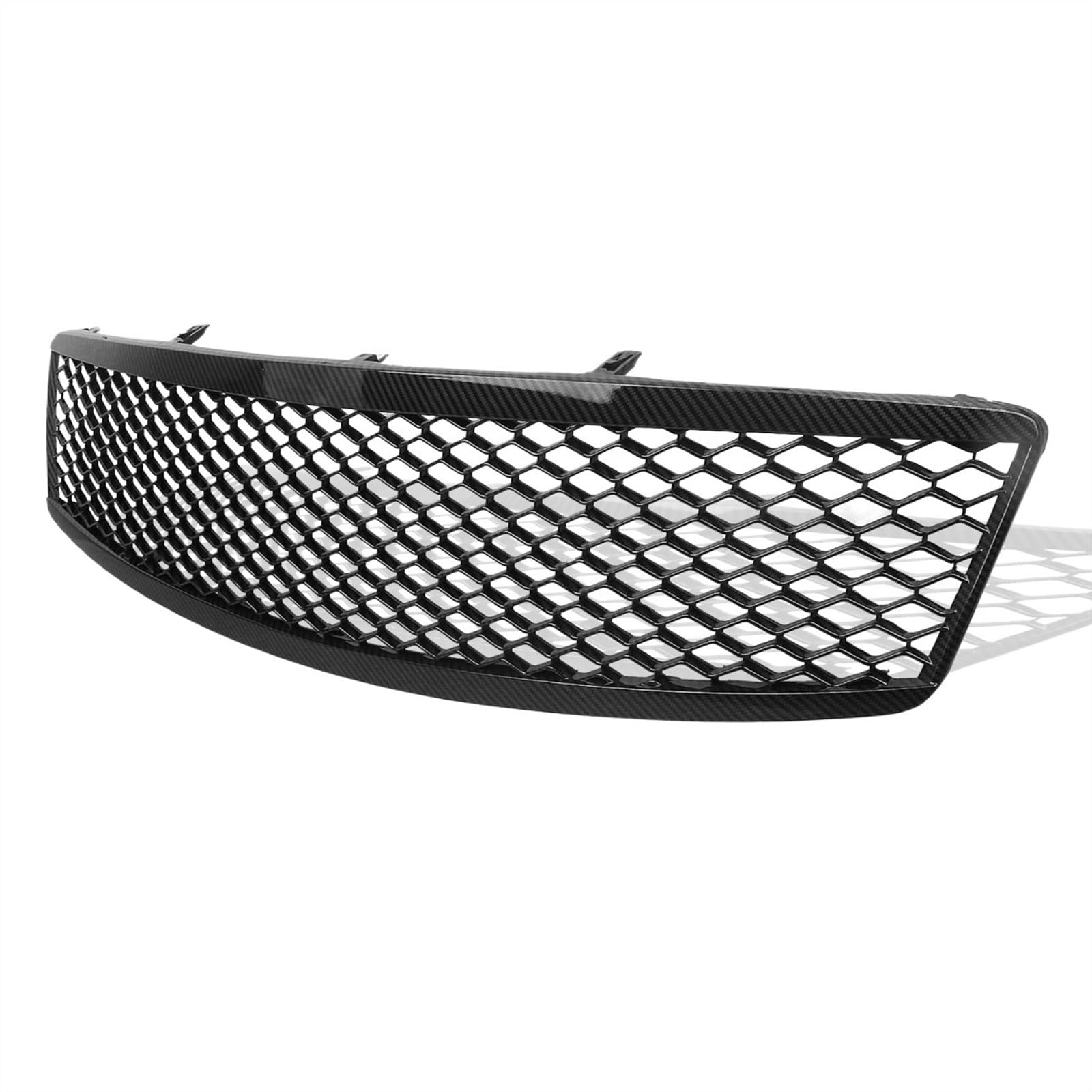 VAAKLM Auto Front Kühlergrill Kompatibel Mit Infiniti Für G35 G37 2007 2008 2009 Frontgrill Mattschwarz Auto Obere Stoßstangenhaube Abdeckung Mesh Grid Racing Grills Zubehör(Carbon Fiber Look) von VAAKLM