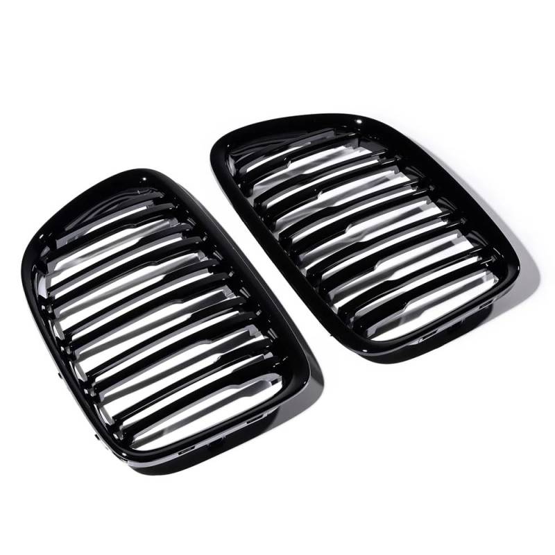 VAAKLM Auto Front Kühlergrill Kompatibel Mit X1 E84 18i 20i 25i 28i 2009 2010 2011 2012 2013 2014 2015 Doppellamellen Auto Frontstoßstange Nierengrill Racing Grills von VAAKLM