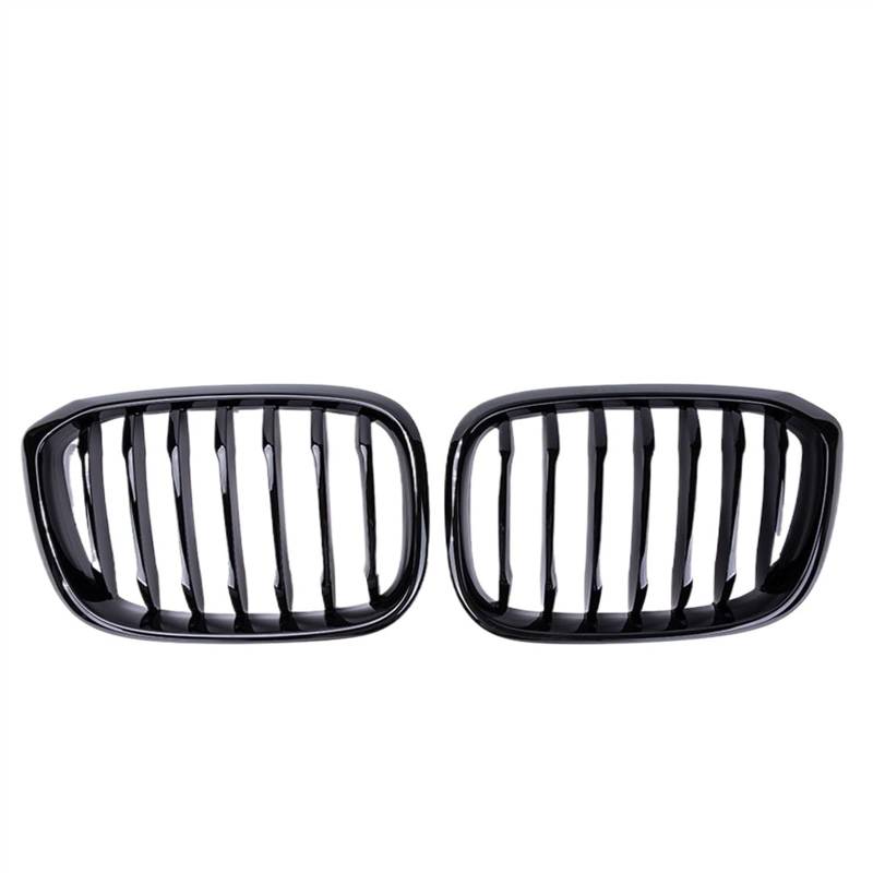 VAAKLM Auto Front Kühlergrill Kompatibel Mit X3 G01 G08 X4 G02 2018 2019 2020 2021 Einzellinienlamelle Glanz Mattschwarz Stoßstangen-Renngrill Auto-Frontnierengrill(Glossy Black) von VAAKLM