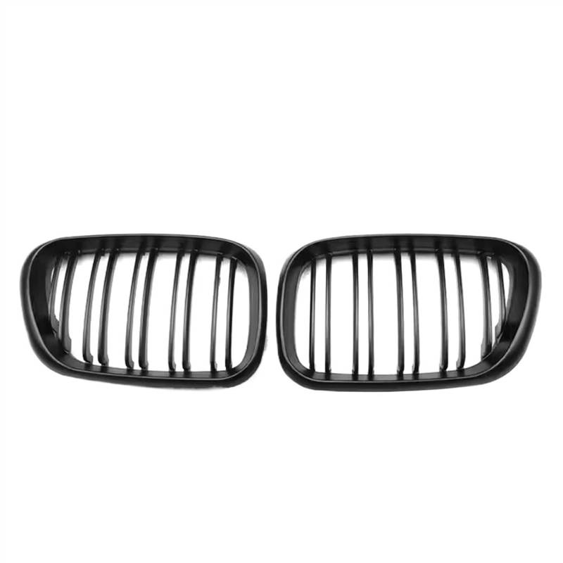 VAAKLM Auto Front Kühlergrill Kompatibel Mit X5 E53 1999 2000 2001 2002 2003 2004 2005 2006 Auto Double Line Style Frontstoßstange Racing Nierengitter Ersatz(Matte Black 99-03) von VAAKLM