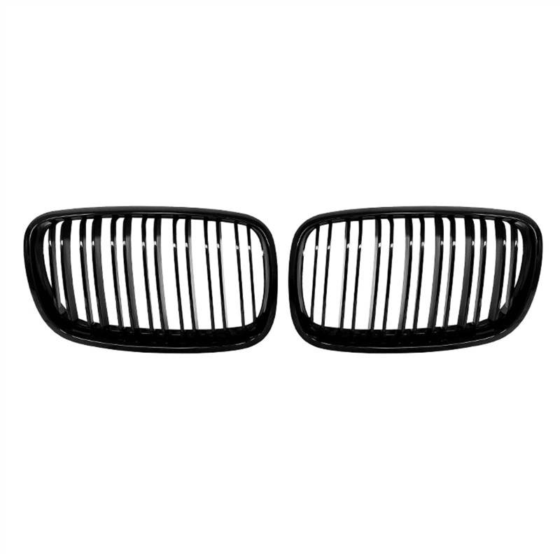 VAAKLM Auto Front Kühlergrill Kompatibel Mit X5 E70 2007 2008 2009 2010 2011 2012 2013 Für X6 E71 E72 2008 2009 2010 2011 2012 2013 2014 Auto Vorne Nieren Kühlergrill(Double Line Black) von VAAKLM