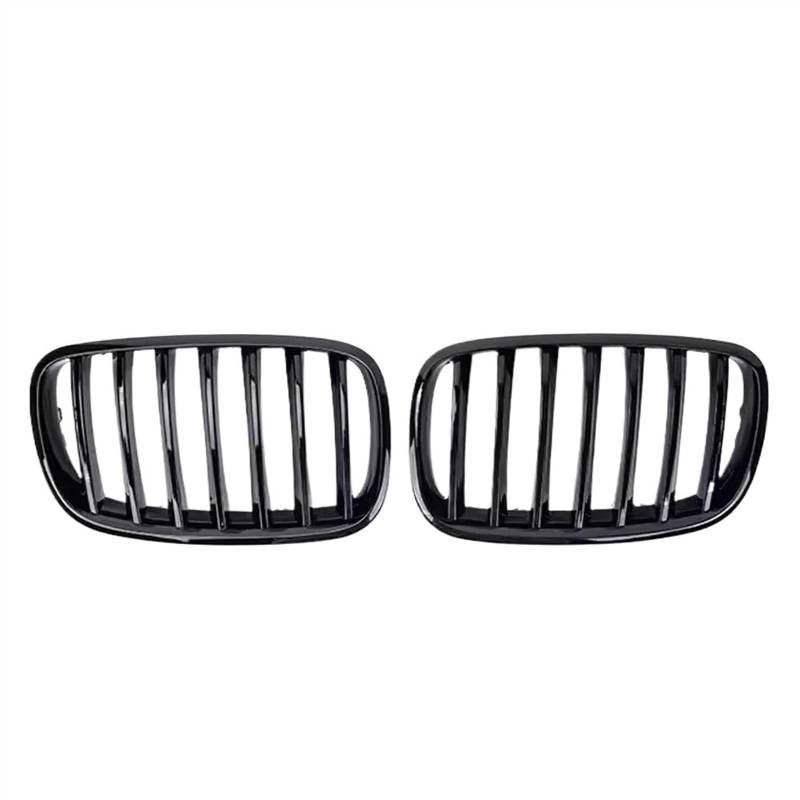 VAAKLM Auto Front Kühlergrill Kompatibel Mit X5 E70 X6 E71 2007 2008 2009 2010 2011 2012 2013 2014 Auto Vorne Doppelniere Einzelliniengitter Ersatzzubehör(Single-Glossy Black) von VAAKLM