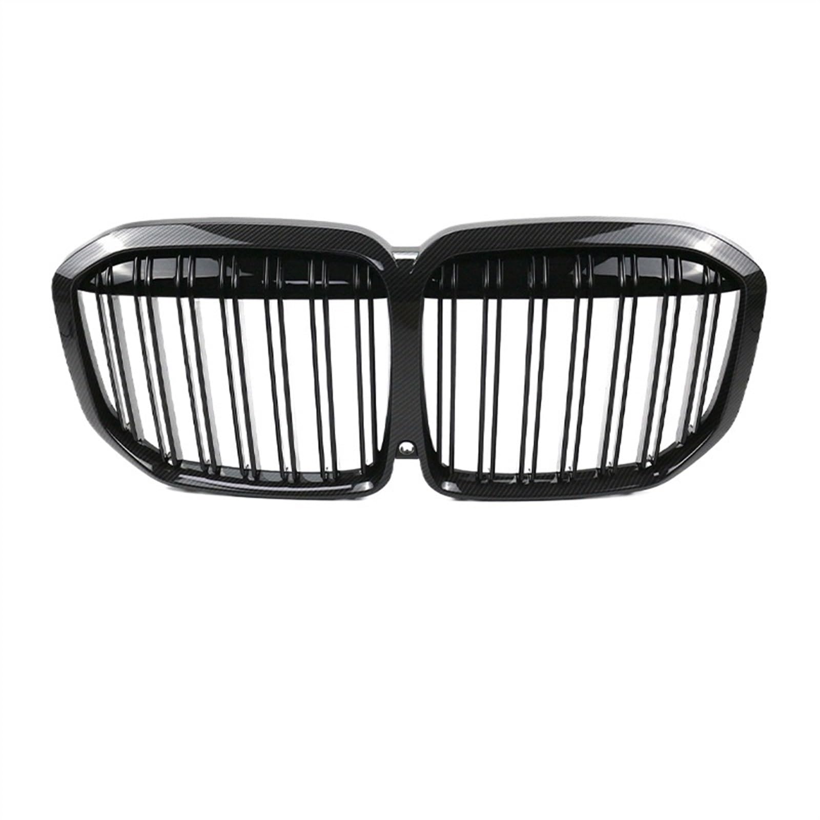 VAAKLM Auto Front Kühlergrill Kompatibel Mit X7 G07 2019 2020 2021. Auto-Frontnierengrill, Einzel-Doppel-Lamellengrill, Glänzend Schwarz, Ersatz Für Fronthaubeneinsatz(Carbon Look-ll) von VAAKLM