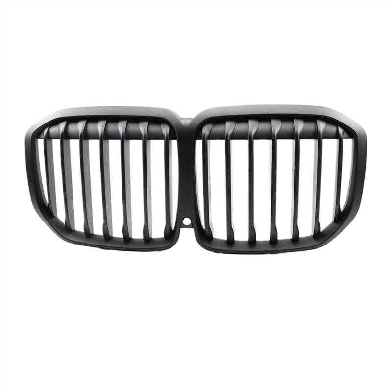 VAAKLM Auto Front Kühlergrill Kompatibel Mit X7 G07 2019 2020 2021. Auto-Frontnierengrill, Einzel-Doppel-Lamellengrill, Glänzend Schwarz, Ersatz Für Fronthaubeneinsatz(Matte Black-l) von VAAKLM