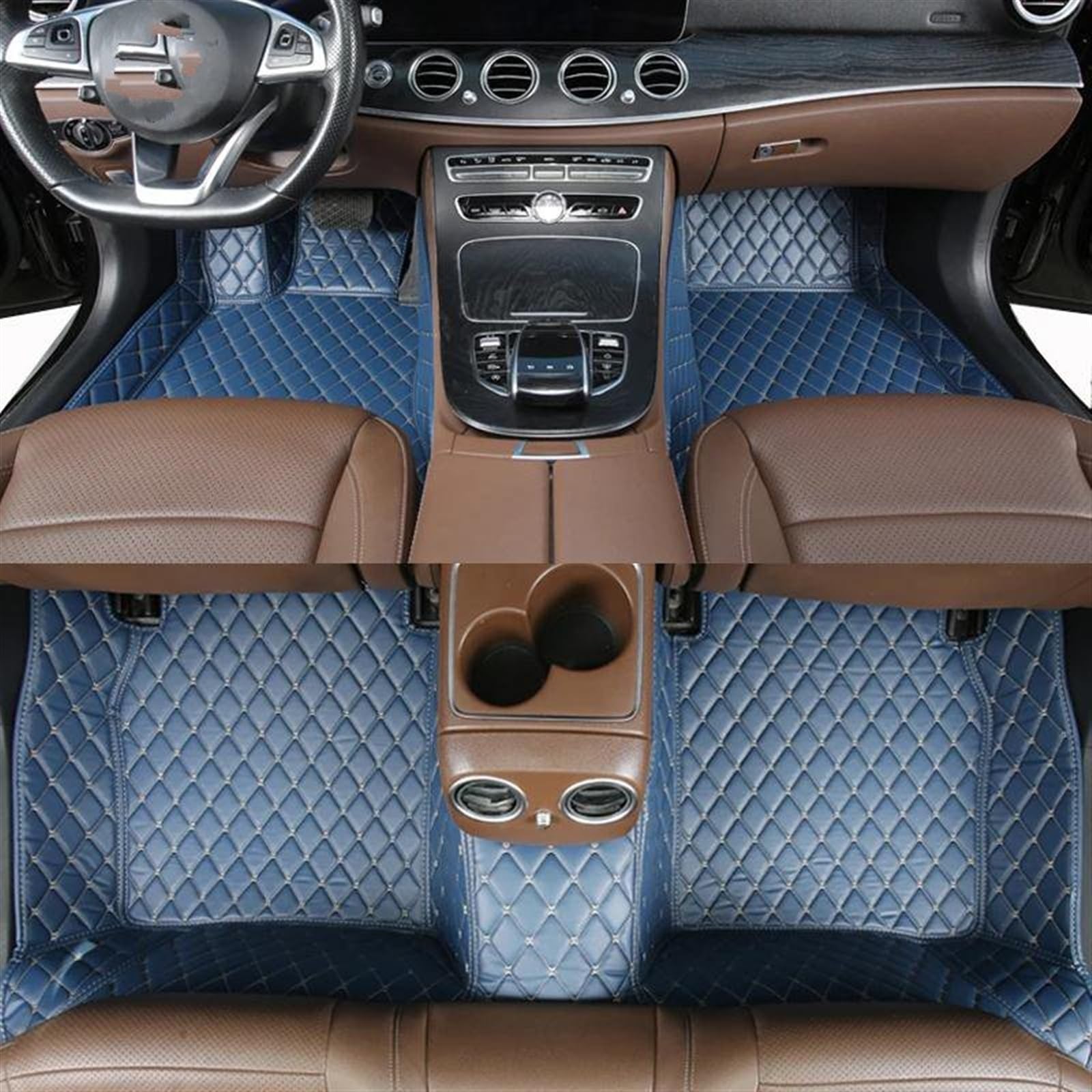 VAAKLM Auto teppiche Kompatibel Mit Captur 2014 2015 2016 2017 Auto-Bodenmatte, Innen-Fußpolster, Luxuriöses Komplettes Set, Teppiche, Auto-Zubehör, Innen-Anti-Rutsch-Matte(Blue) von VAAKLM